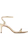 Schutz 50mm Prya Metallic Ankle-strap Sandals In Gold