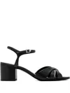 Schutz 60mm Crossover Ankle-strap Sandals In Black