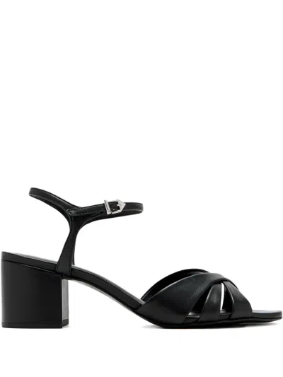 Schutz 60mm Crossover Ankle-strap Sandals In Black
