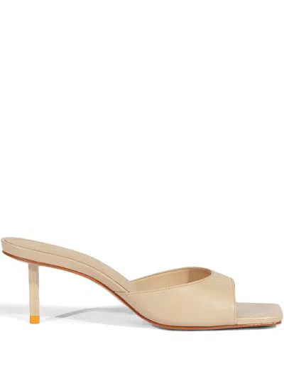 Schutz 60mm Dethalia Pin Square-toe Sandals In Neutral