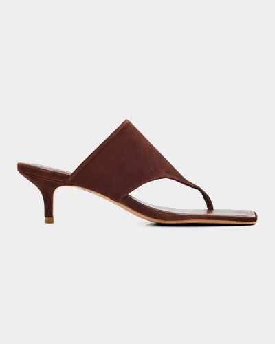 Schutz Sage Mid Stiletto Sandal In Root Brown