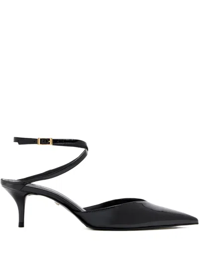 Schutz 65mm Elise Ankle-wrap Pointed-toe Pumps In Black