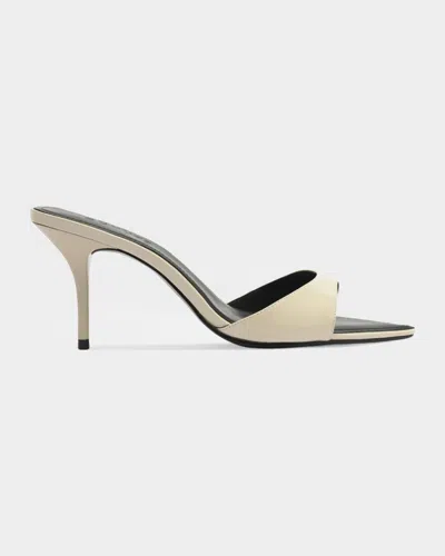 Schutz 75mm Elodie Leather Mules In Neutral