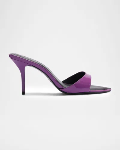 Schutz 75mm Elodie Patent Leather Mules In Purple