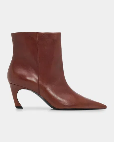 Schutz 75mm Lexi Leather Ankle Boots In Warm Toffe