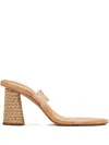 Schutz 80mm Clear-strap Woven-heel Sandals In Multi