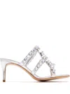 Schutz 80mm Crystal-embellished Heeled Sandals In Silver