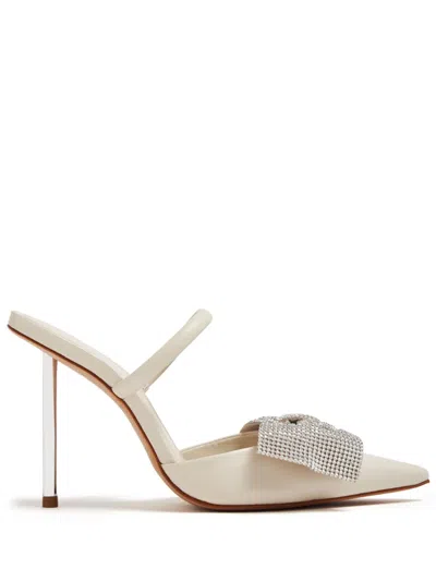 Schutz Mila 80mm Bow-detail Mules In Neutrals