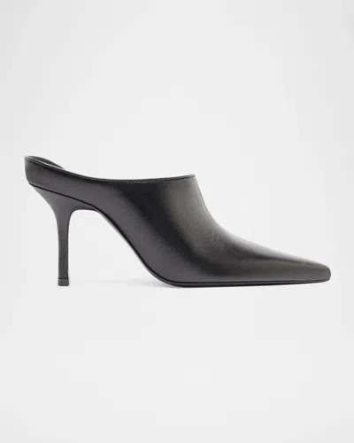 Schutz 85mm Abby Leather Mule Pumps In Black