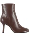 Schutz 85mm Brielle Leather Square-toe Boots In Brown