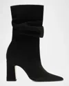 Schutz 85mm Harriet Slouchy Suede Booties In Black