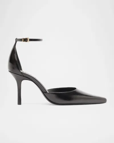 Schutz 85mm Jenny Leather Ankle-strap Pumps In Black