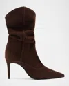 Schutz 85mm Maryana Slouch Nubuck Booties In Brown