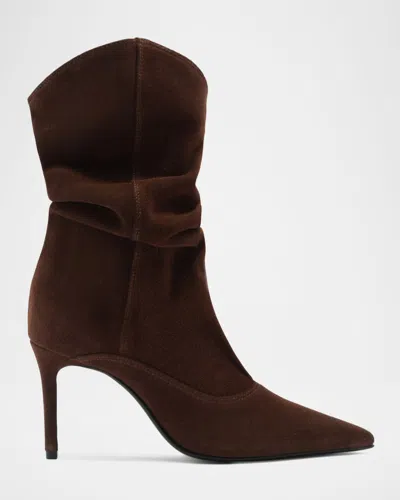 SCHUTZ 85MM MARYANA SLOUCH NUBUCK BOOTIES