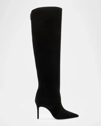 Schutz 85mm Mikki Suede Over-the-knee Boots In Black