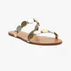 Schutz Acacia Sandals Womensplatina Leather Embellished Double Strap Zogg1656 In Gold