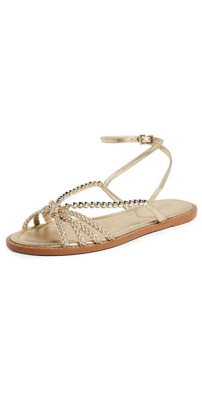 Schutz Adele Glam Flat Sandals Platina In Neutral