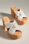 SCHUTZ ADORNED CORK-BOTTOM PLATFORM HEELS
