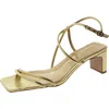 Schutz Aimee Block Womens Metallic Square Toe Strappy Sandals In Green