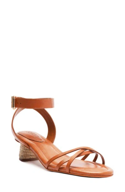 Schutz Alexandra Leather Ankle-strap Sandals In Brown
