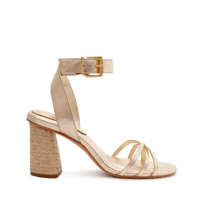 Schutz Alexandra High Block Sandal In Gold