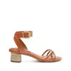 Schutz Alexandra Leather Ankle-strap Sandals In Brown