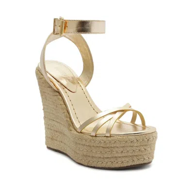 Schutz Alexandra Wedge Sandal In Gold