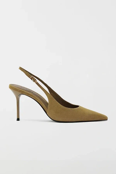 Schutz Alicia Suede Sling Heel In Dried Pistachio, Women's At Urban Outfitters