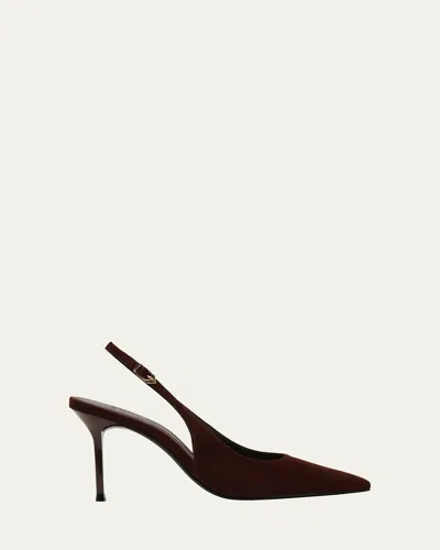 Schutz Alicia Suede Slingback Pumps In Brown