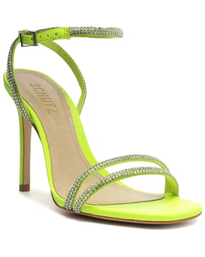Schutz Altina Glam Patent Sandal In Green