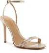 Schutz Altina Leather Sandal In Platina Lizard In Gold
