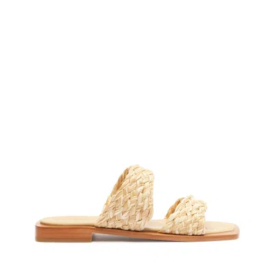 Schutz Amani Straw Flat Sandal In Beige