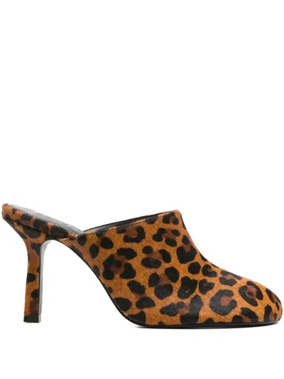Schutz Animal-print Heeled Mules In Multi