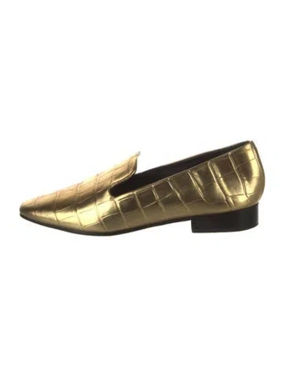 Pre-owned Schutz Animal Print Loafers In Gold/metallic