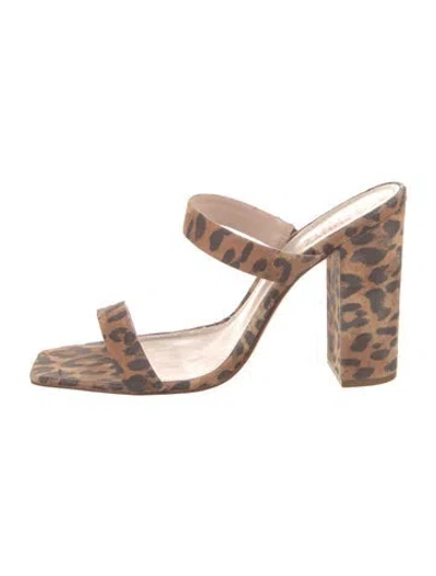 Pre-owned Schutz Animal Print Slides In Multi
