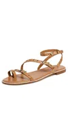 Schutz Annete Flat Sandals Cuoio Brown In Cuoio Brown