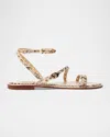 Schutz Annete Ankle Strap Snakeskin Embossed Sandal In Beige Latte