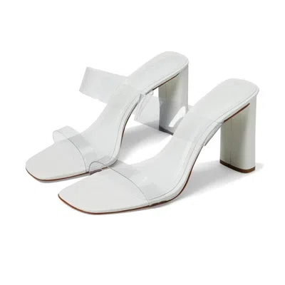 Schutz Ariella Tab Strappy Womens White Slip On Heeled Sandals Zogg3403
