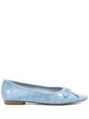 Schutz Arissa Croc Embossed Ballet Flat In Blue