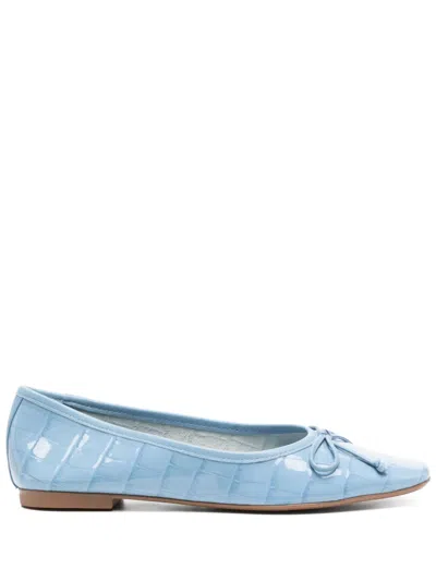 Schutz Arissa Croc Embossed Ballet Flat In Blue