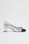 Schutz Arissa Block Leather Pump In Silver
