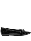 Schutz Arissa Leather Croc Ballet Flat In Black Patent Leather, Women's At Urban Outfitters In 黑色