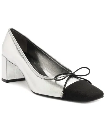 Schutz Arissa Block Leather Pump In Gray