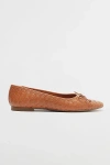Schutz Arissa Woven Leather Flat In Brown