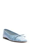 Schutz Arissa Croc Embossed Ballet Flat In Riviera Blue