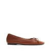 Schutz Arissa Leather Bow Ballerina Flats In Brown