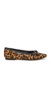 Schutz Arissa Satin Flat In Natural & Black