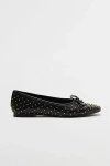 Schutz Arissa Black Studded Leather Bow Ballet Flats In Studded Black
