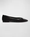 Schutz Arissa Leather Bow Ballerina Flats In Black