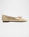 Schutz Arissa Metallic Leather Ballerina Flats In Gold